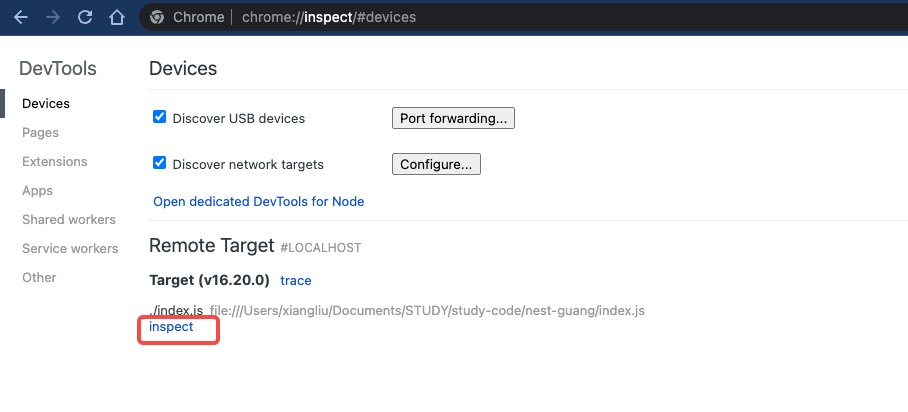chrome://inspect/